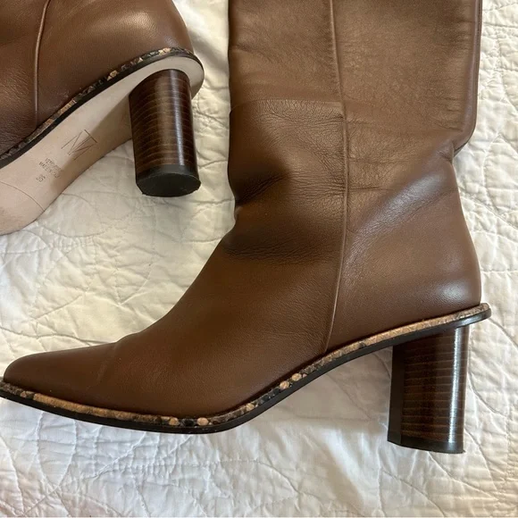 Tamara‎ Mellon Brown Leather Heeled Riding Boots - Picture 4 of 8